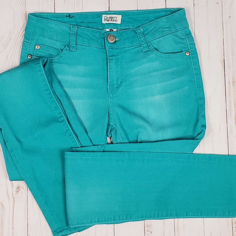 Celebrity Pink Teal Skinny Jeans